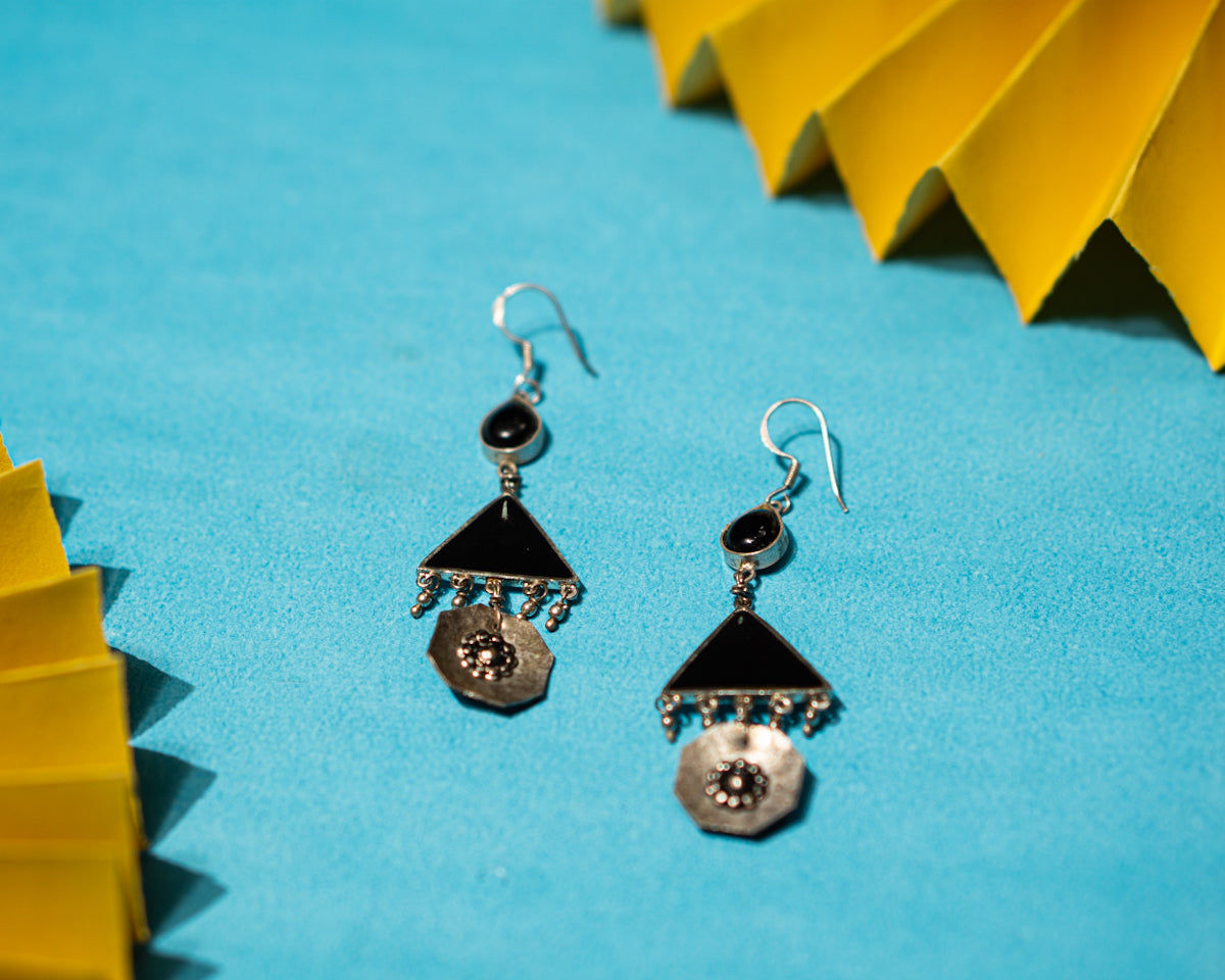 Sanatkada - Silver Meena Earring