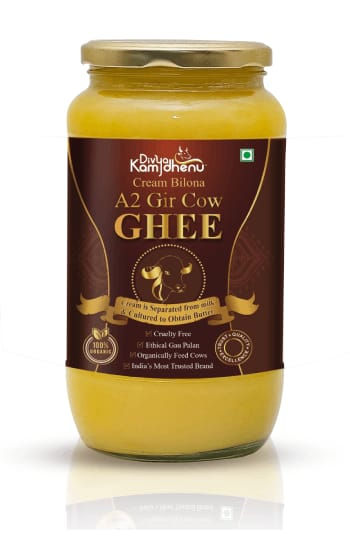 Divya Kamdhenu - Gir Cow A2 Ghee Cream Bilona Method - Glass Jar ( 500 ml )