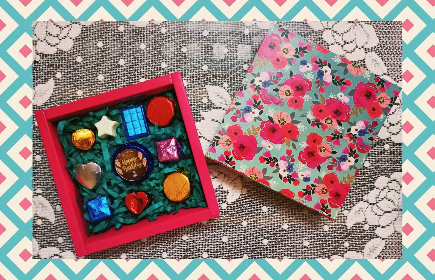 Pink Floral Birthday Box