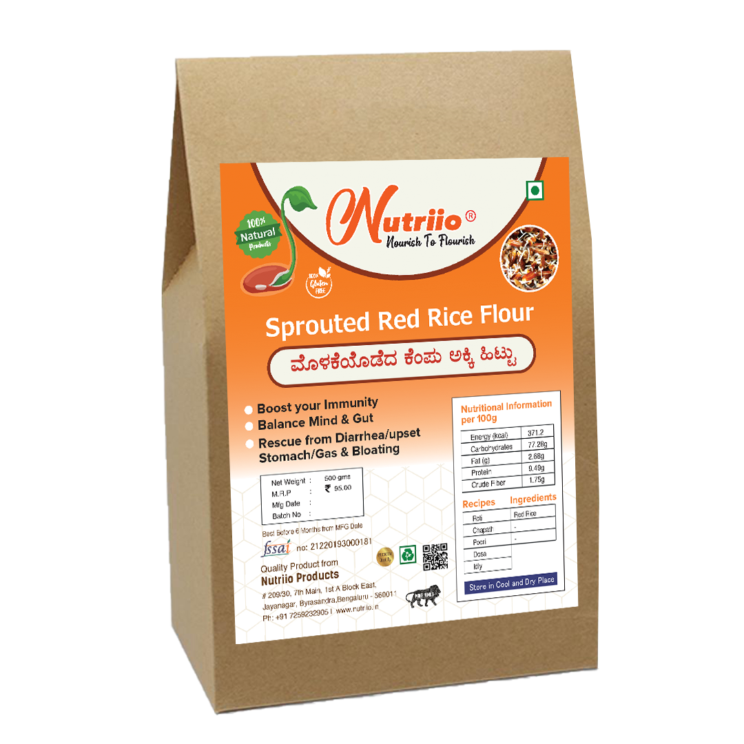 Nutriio - Sprouted Red Rice Flour ( 500 gms )