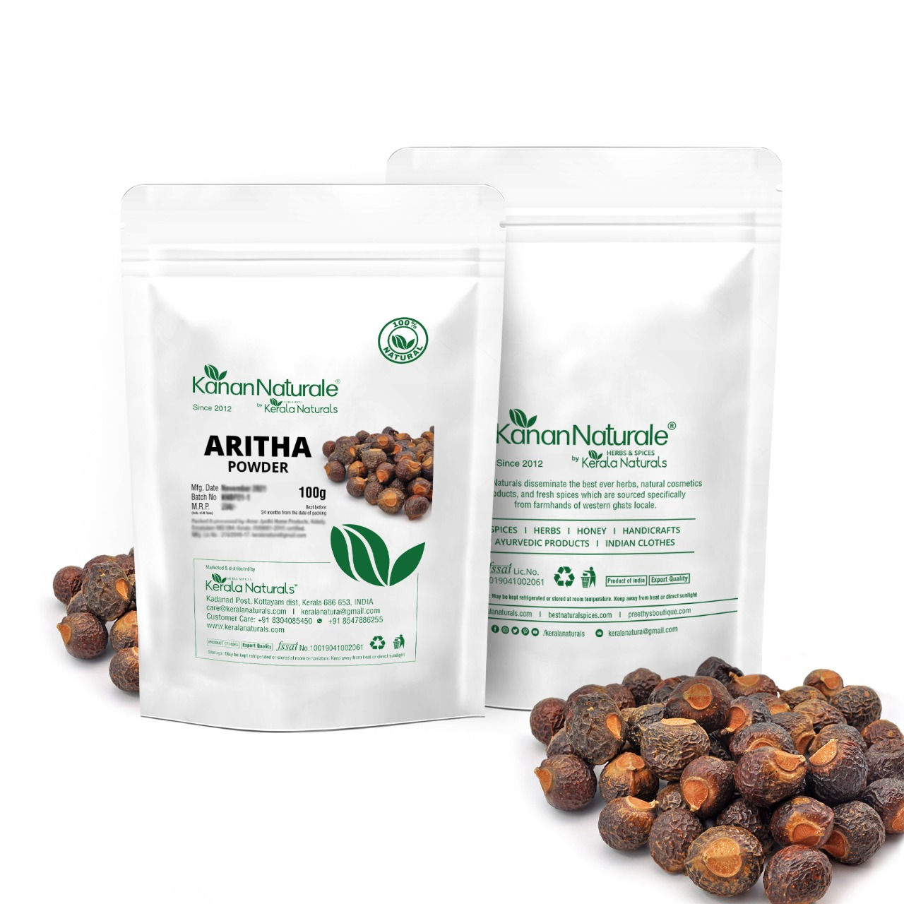 Aritha Powder (Soapnut Powder) Pack of 2 - 100 Gms