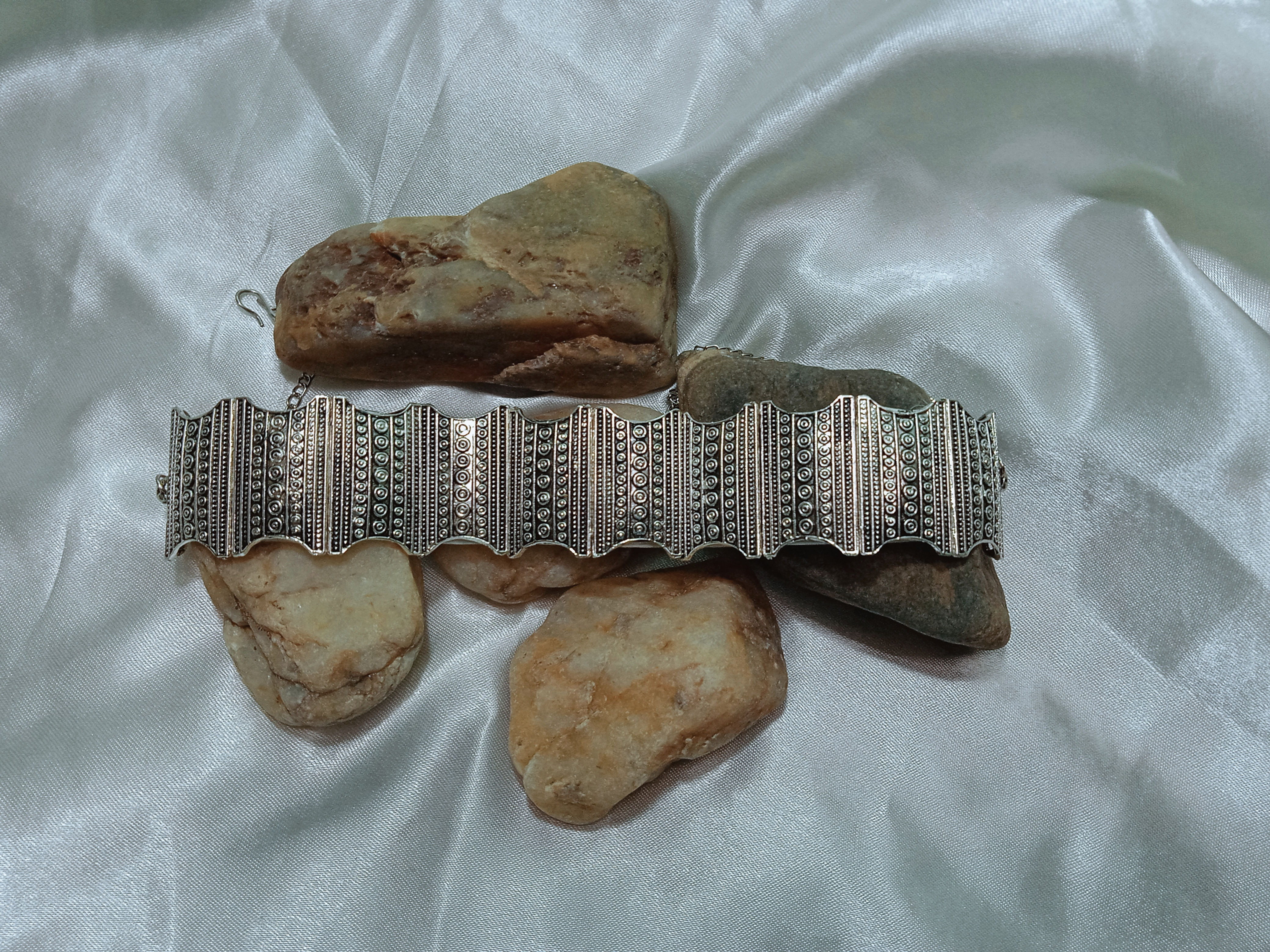 Okhali -German Silver Oxidised Antique Tribal Choker