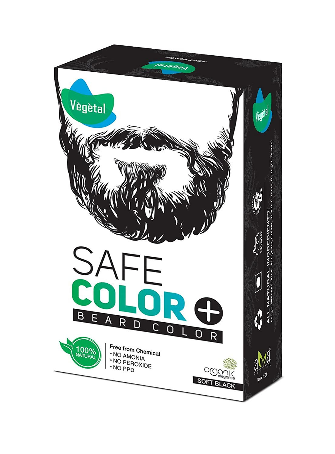Vegetal Safe Color Soft Black Beard Color( 50gms )