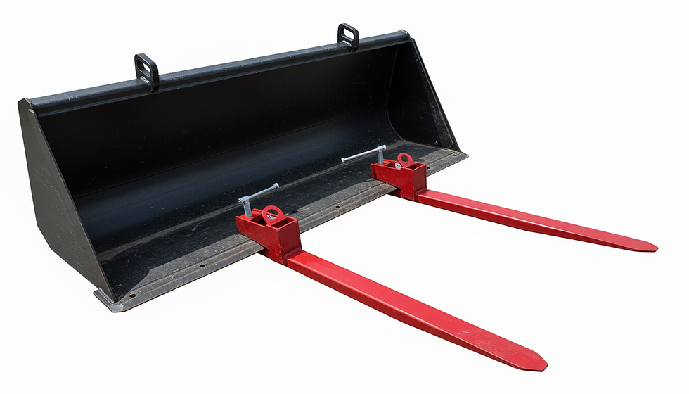 EasyFork attachment fixed to a tractor bucket