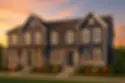 Exterior of the Oak Park Townhomes home during sunrise.webp