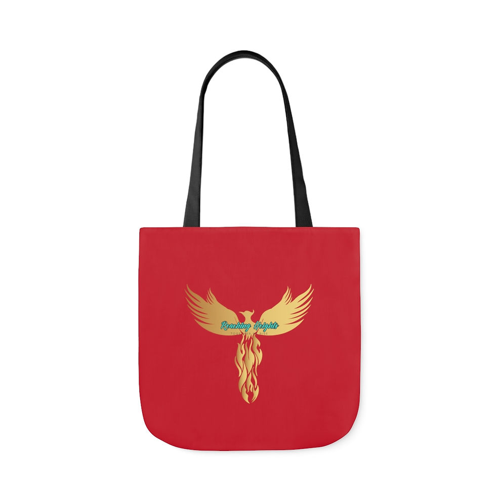 Thumbnail: Red: RH Logo: White Font: Canvas Tote Bag, 5-Color Straps