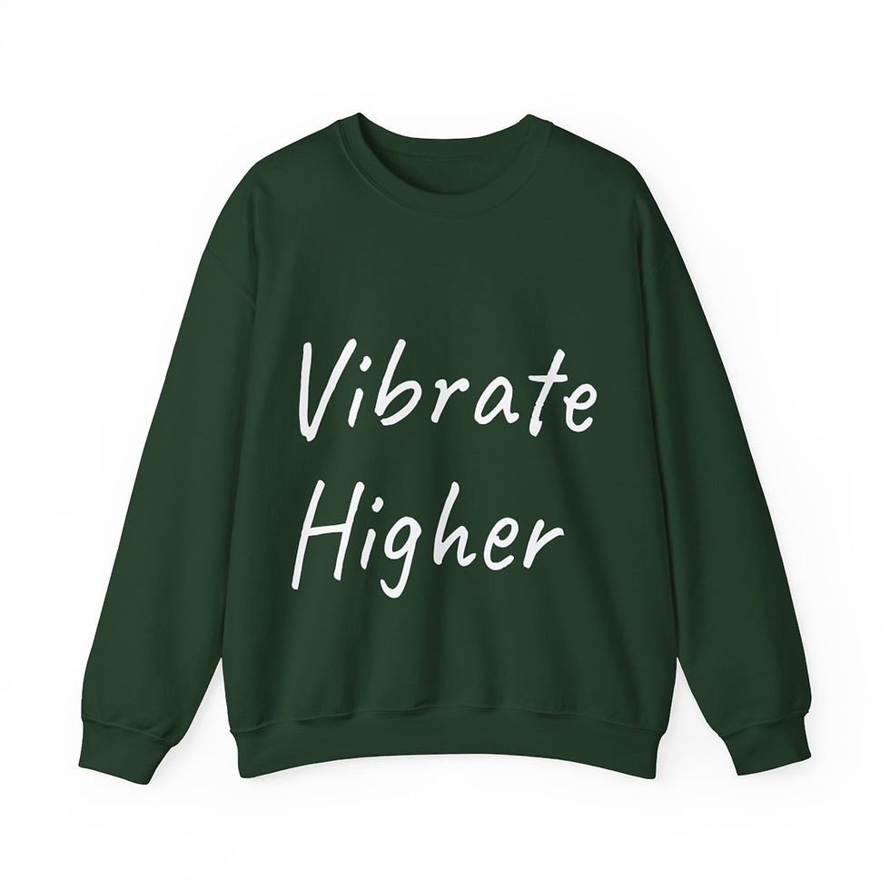 Miniatura: Vibrate Higher: White font: Unisex Heavy Blend™ Crewneck Sweatshirt