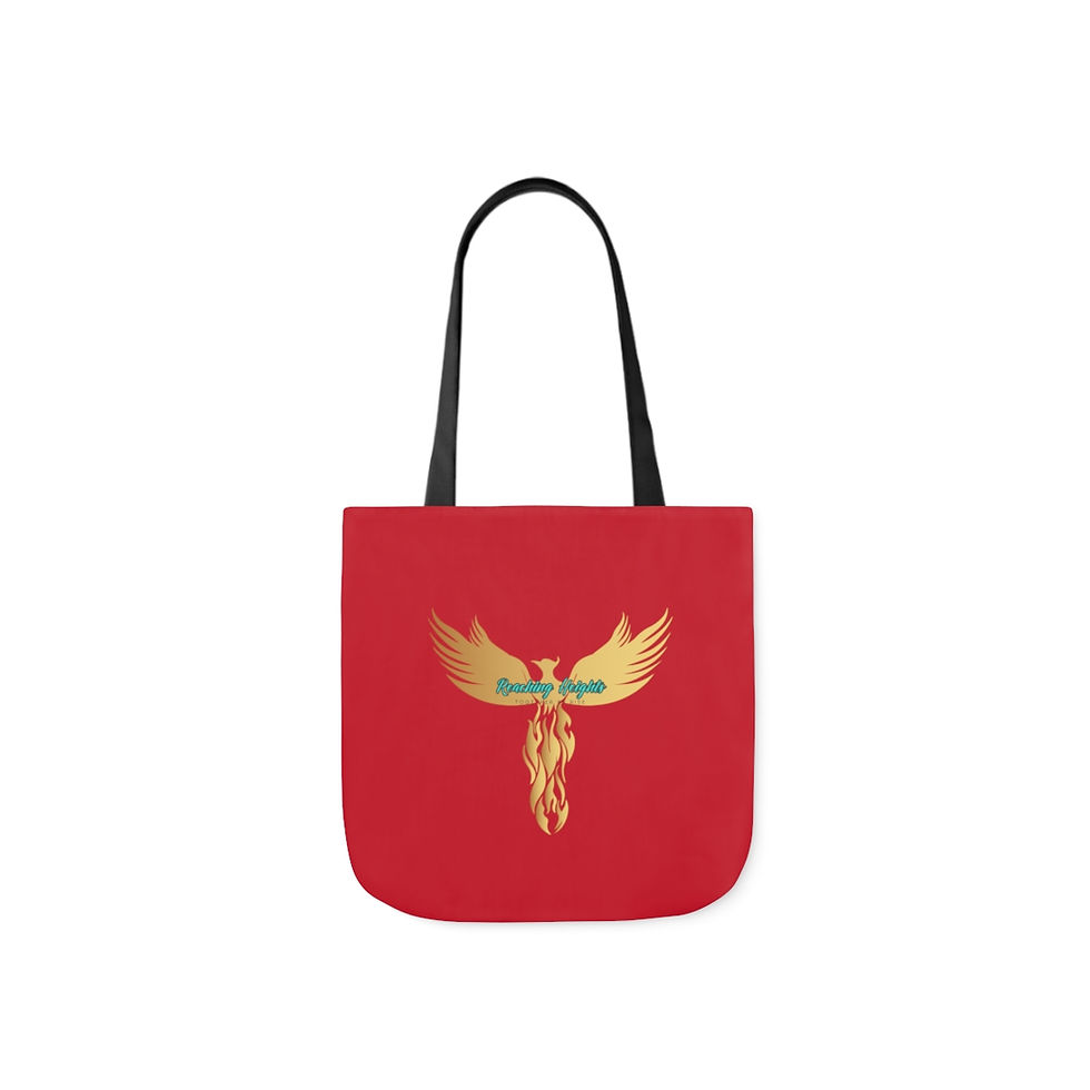Thumbnail: Red: RH Logo: White Font: Canvas Tote Bag, 5-Color Straps