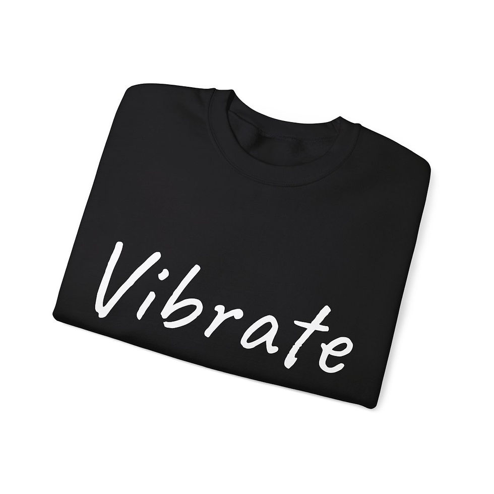 Miniatura: Vibrate Higher: White font: Unisex Heavy Blend™ Crewneck Sweatshirt