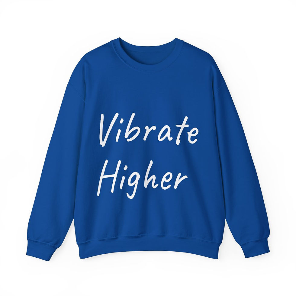 Miniatura: Vibrate Higher: White font: Unisex Heavy Blend™ Crewneck Sweatshirt