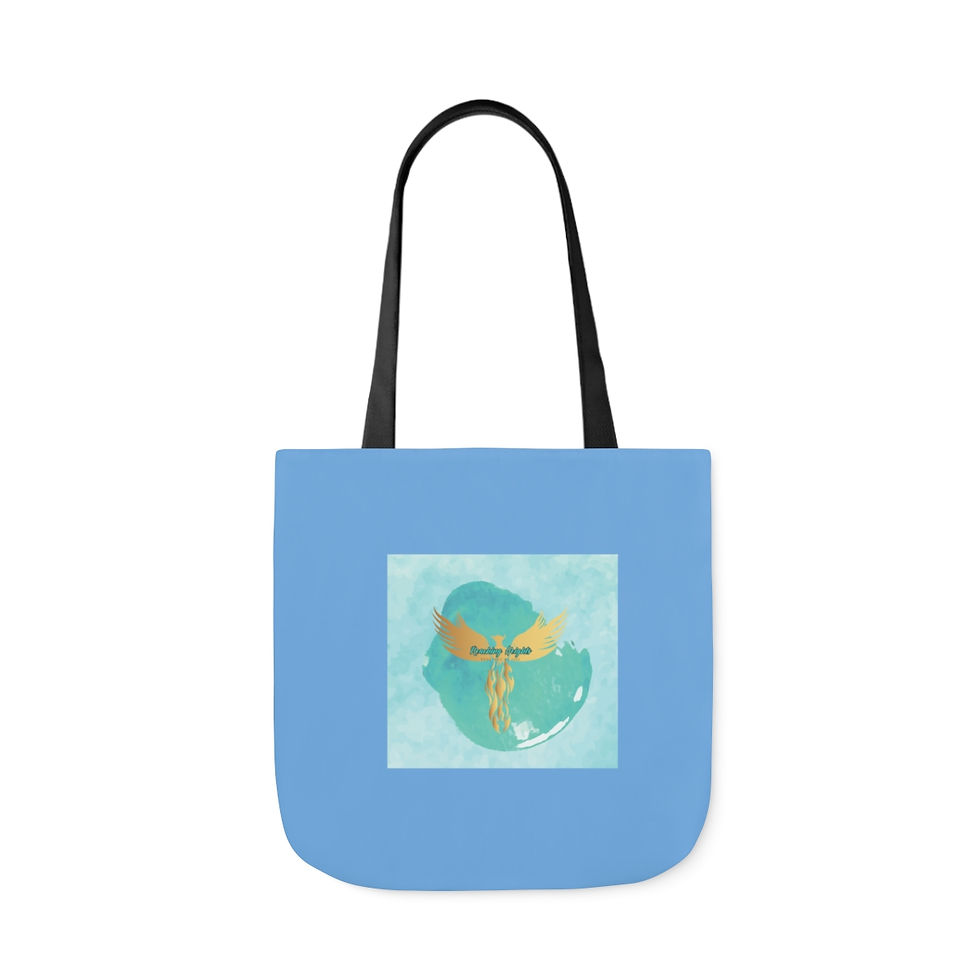 Thumbnail: Light Blue: RH Splash: White Font: Canvas Tote Bag, 5-Color Straps