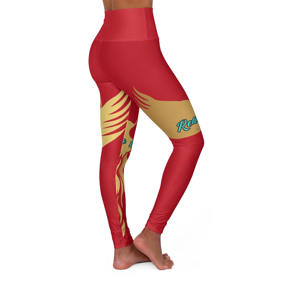 Thumbnail: Red: Waisted Yoga Leggings (AOP)