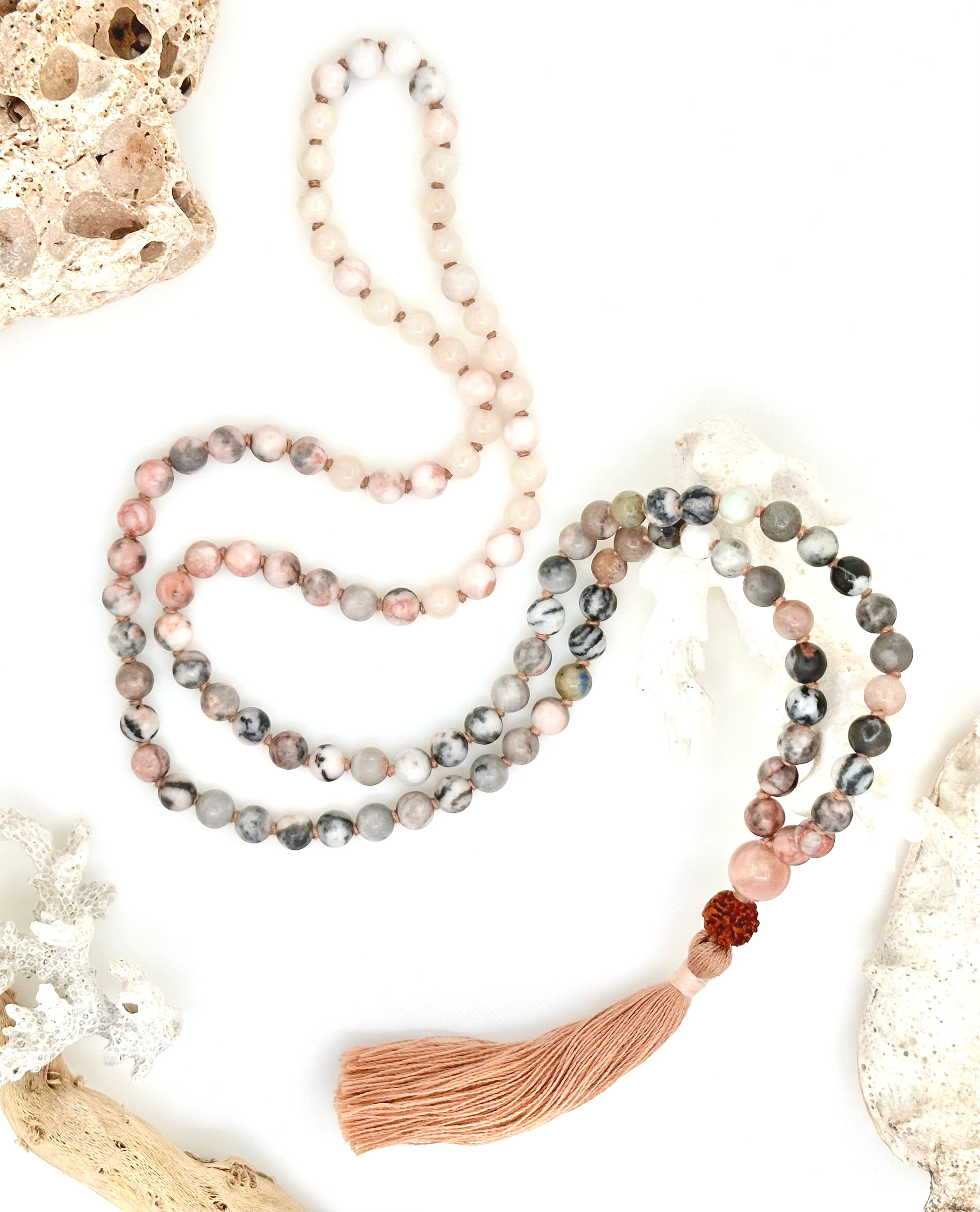 Мала Баланс и жизненост с Камък Зебра, Бял кварц и Рудракша