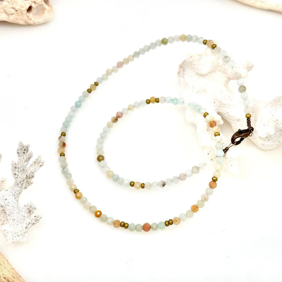 Миниатюра: Колие Хармонично присъствие с Амазонит и месинг 