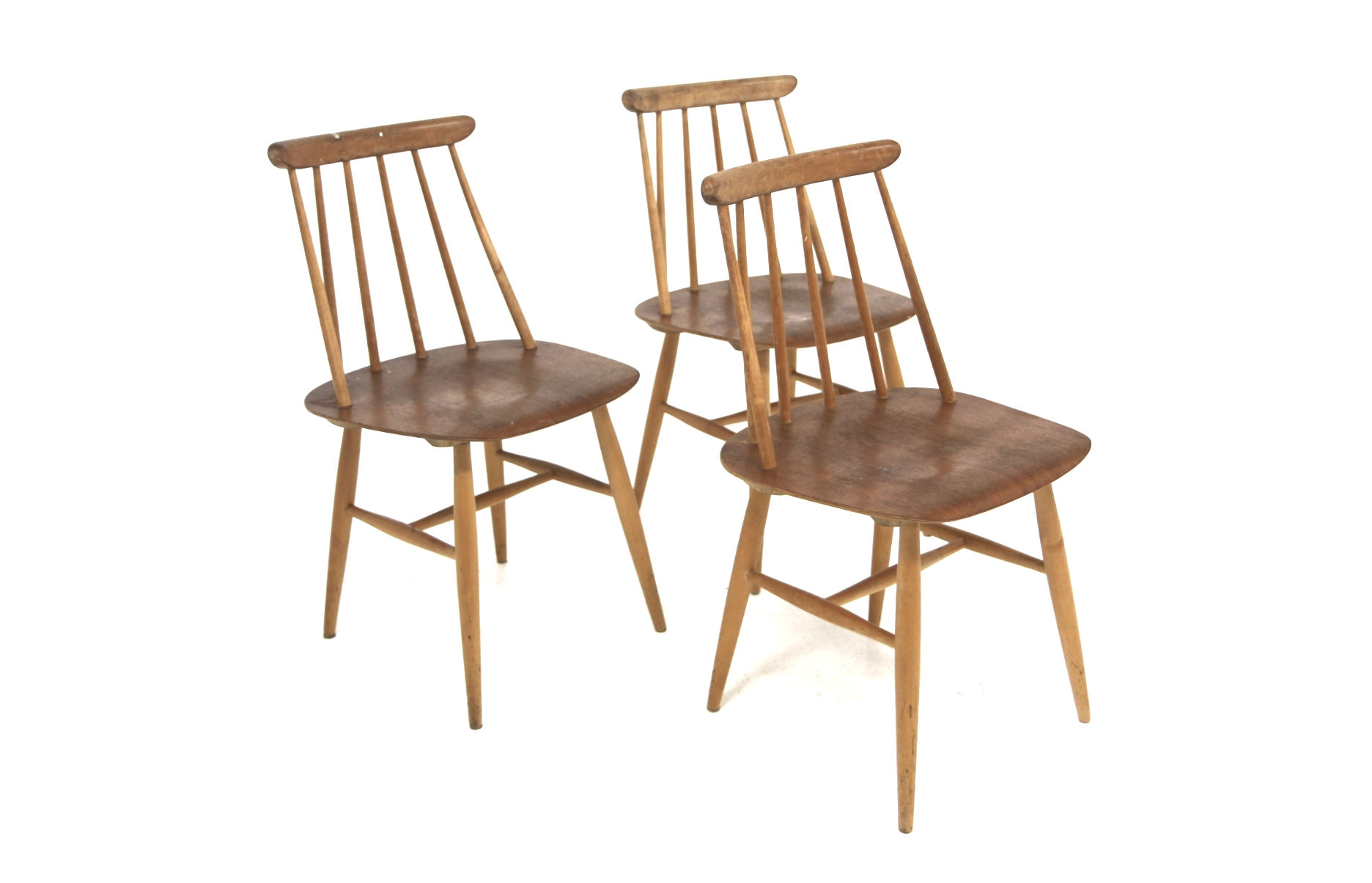 Set de 3 chaises scandinave "Fanett" par Ilmari Tapiovaara, Suède, 1960