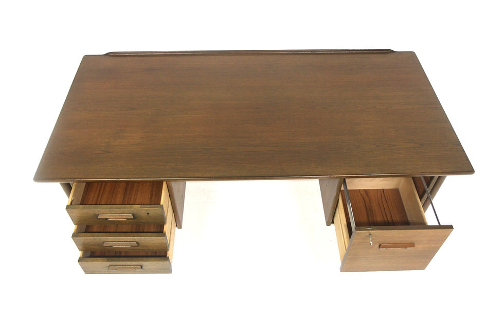 Miniature : Bureau scandinave en chêne Lelångs Möbelfabrik, Bengtfors, Suède, 1960