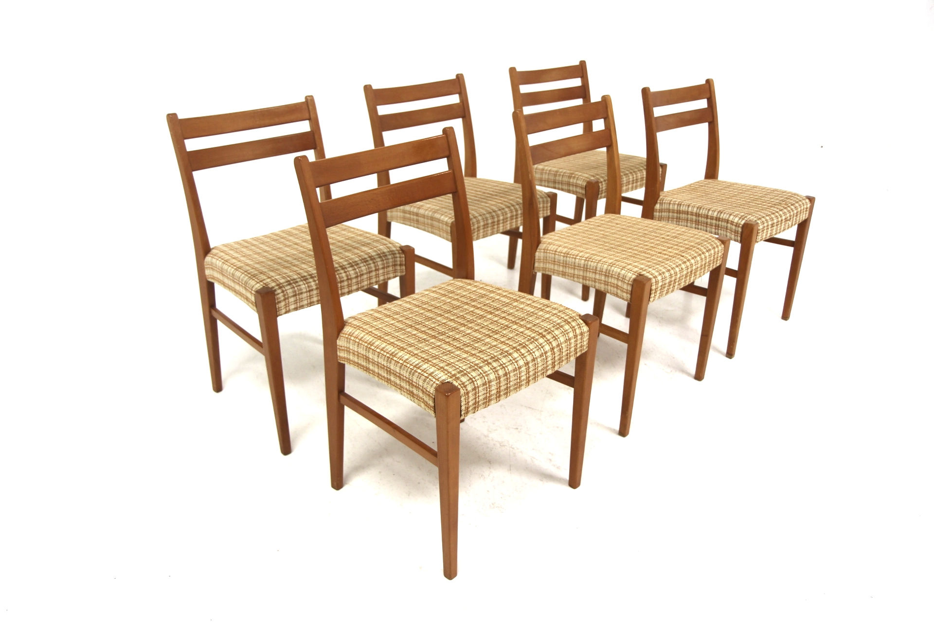 Set de 6 chaises scandinave en hêtre, Suède, 1960