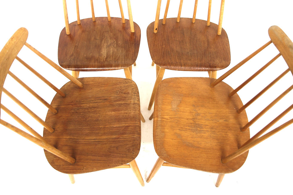 Miniature : Set de 4 chaises "Fanett" en teck par Ilmari Tapiovaara, Suède, 1960
