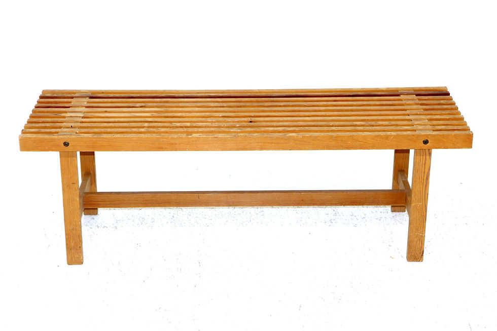 Miniature : Banc minimaliste en pin, suède, 1970