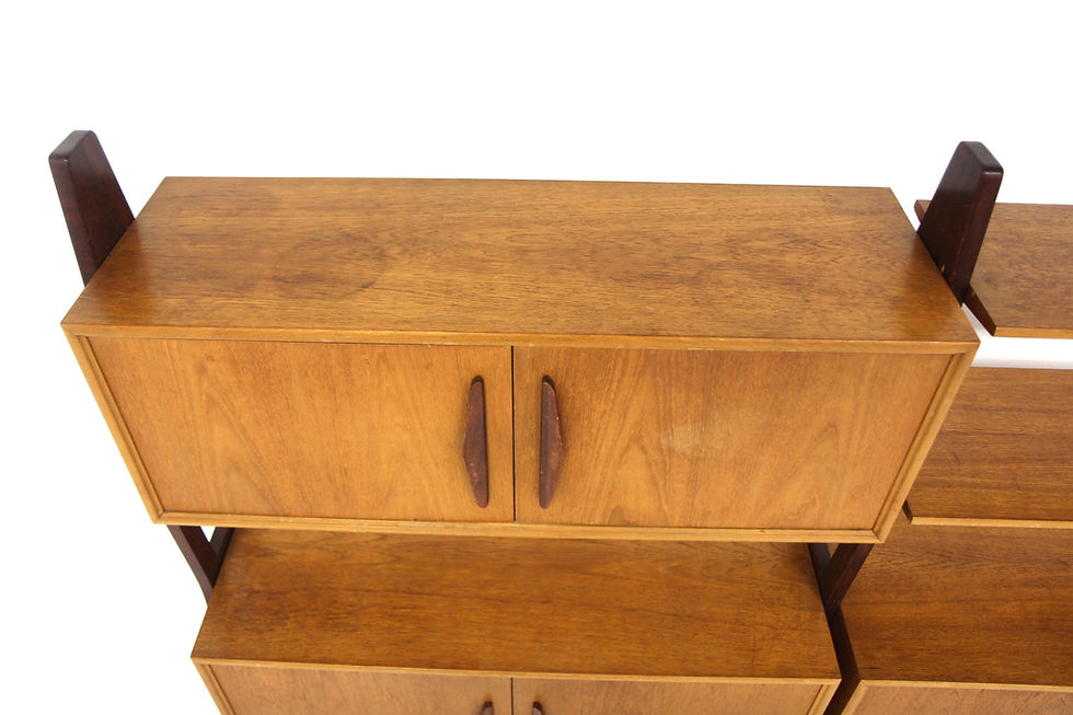Miniature : Bibliothèque scandinave "Double" en teck, Suède, 1950
