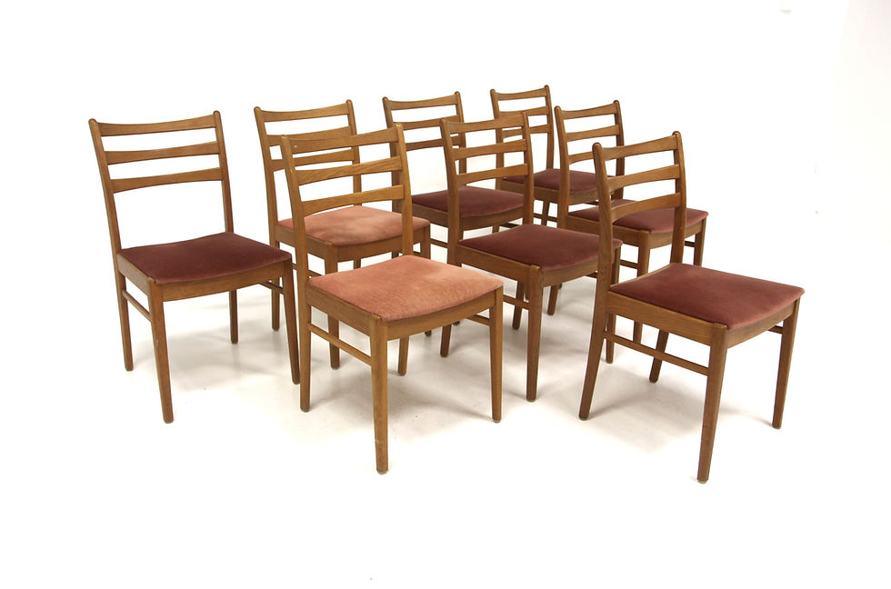 Miniature : Set de 8 chaises scandinave en chêne, Suède, 1960