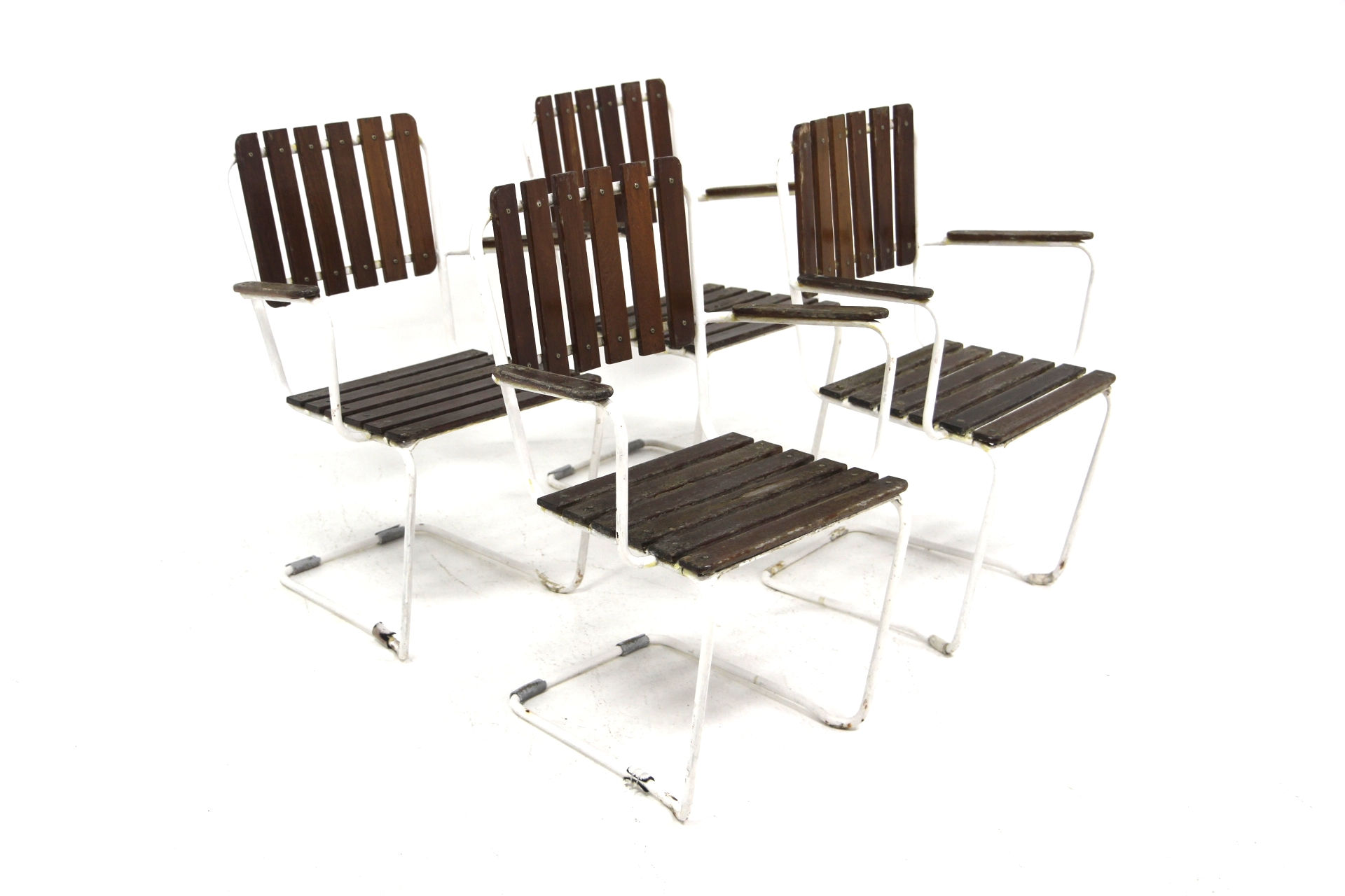 Set de 4 chaises de jardin en teck, Suède, 1960