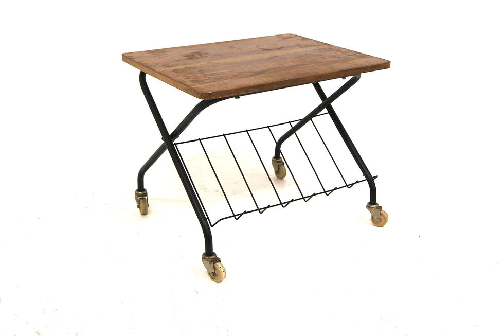 Table d'appoint en teck et en métal, Suède, 1950