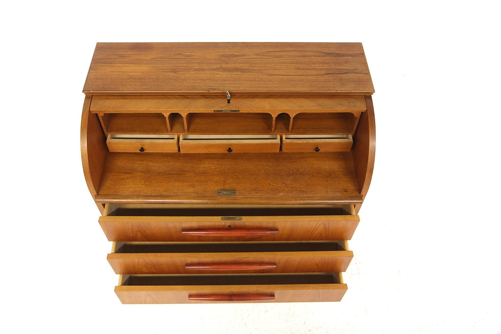 Miniature : Secrétaire scandinave en teck, Bröderna Gustafssons, Suède, 1950