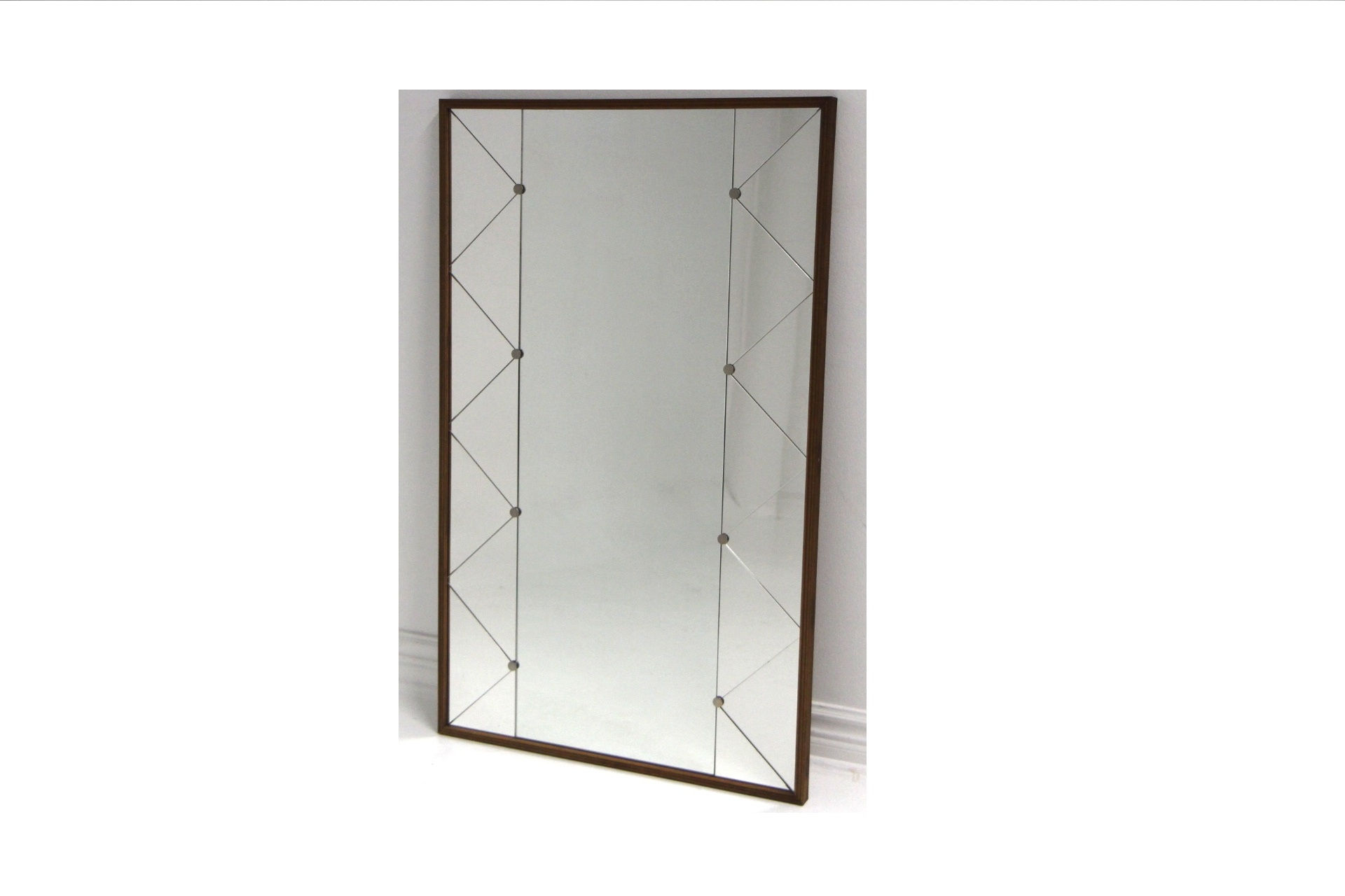 Miroir scandinave en teck et en métal, Suède, 1960, 73x117cm