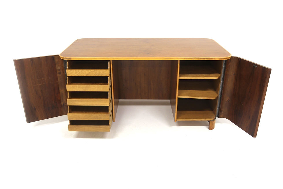Miniature : Bureau scandinave en noyer, Swedish Modern, Suède, 1940
