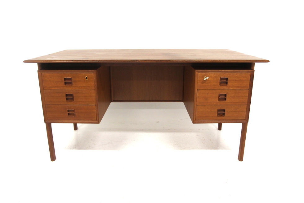 Miniature : Bureau scandinave en teck, Arne Vodder,Bour Möbelfabrik, Danemark, 1960