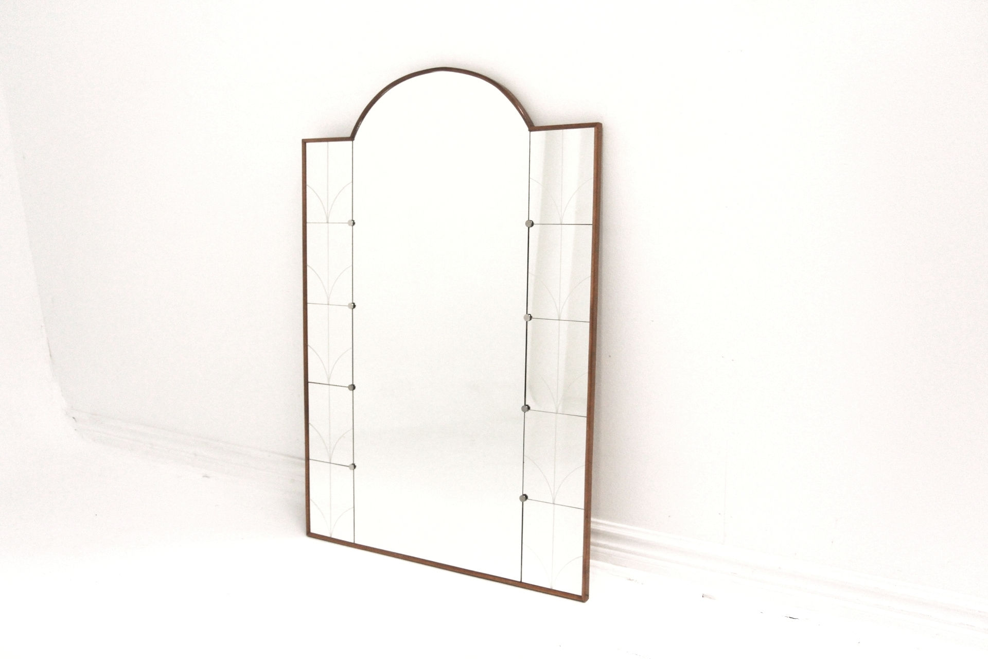 Miroir scandinave en hêtre et en métal, Suède, 1960, 115x78cm