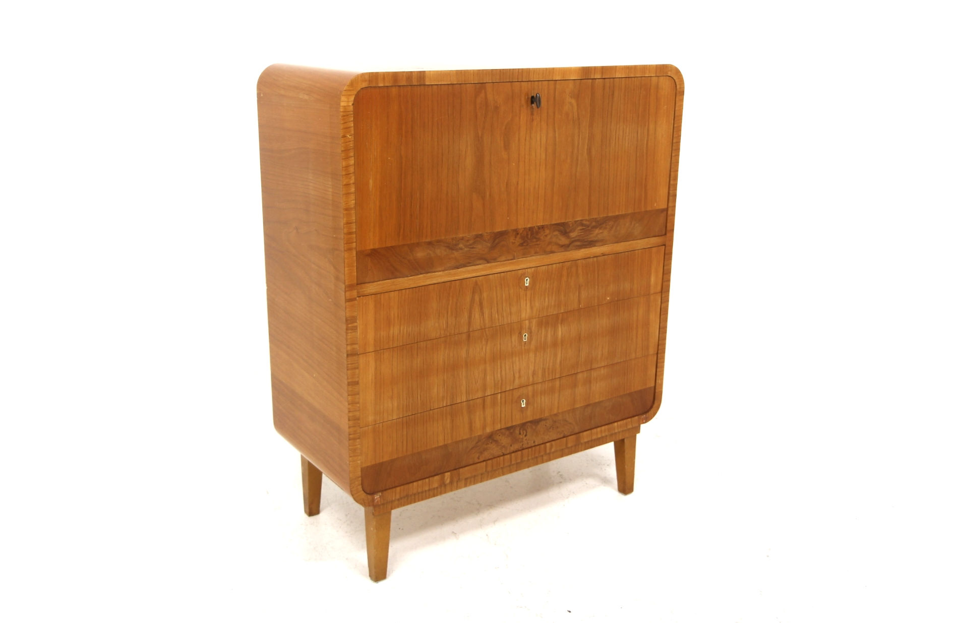 Secrétaire scandinave en orme, Swedish modern, Suède, 1940