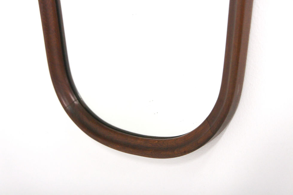 Miniature : Miroir scandinave en teck, 120x38cm, Suède, 1960