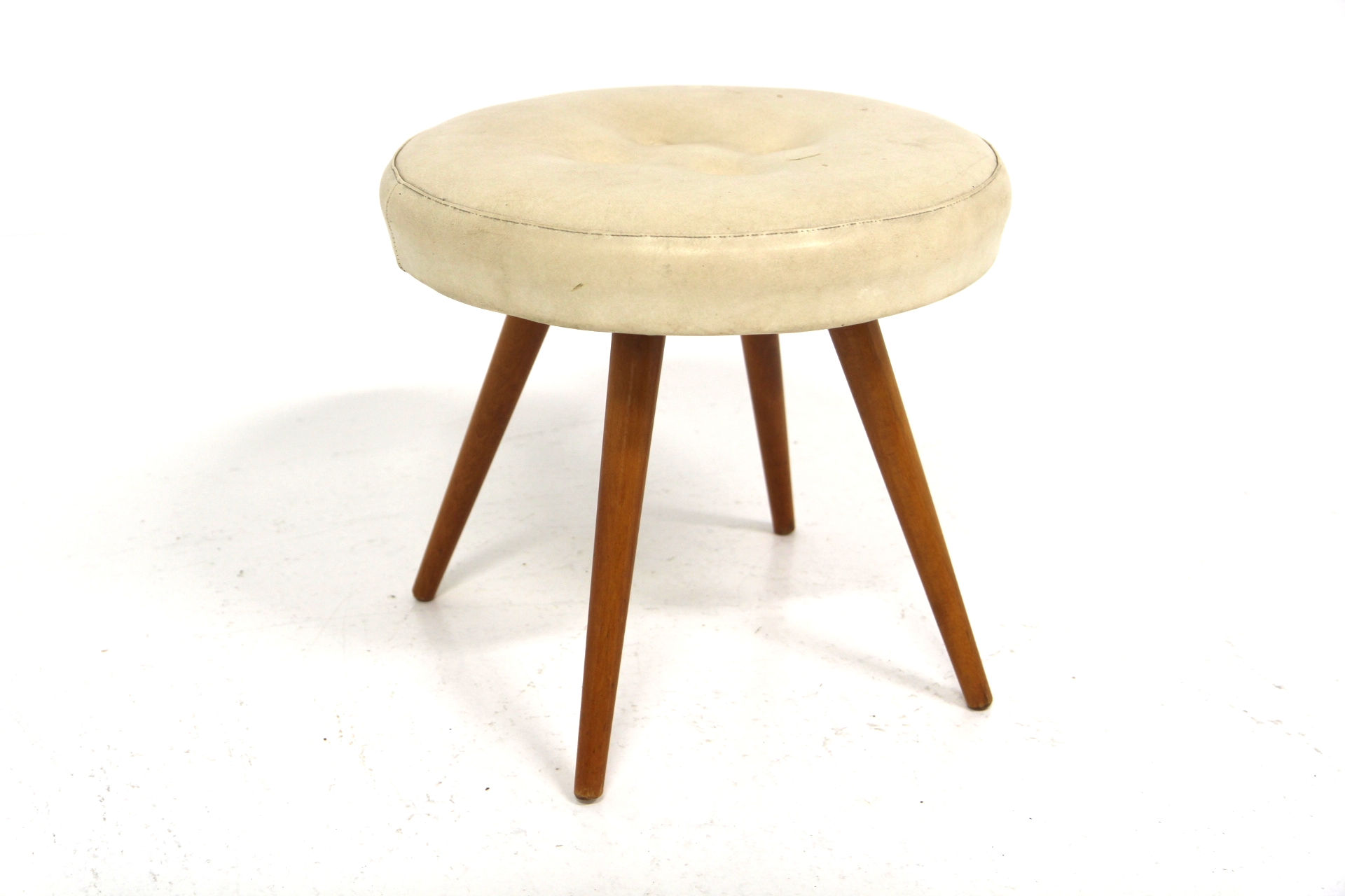 Tabouret scandinave "tripode" en hêtre, Suède, 1950