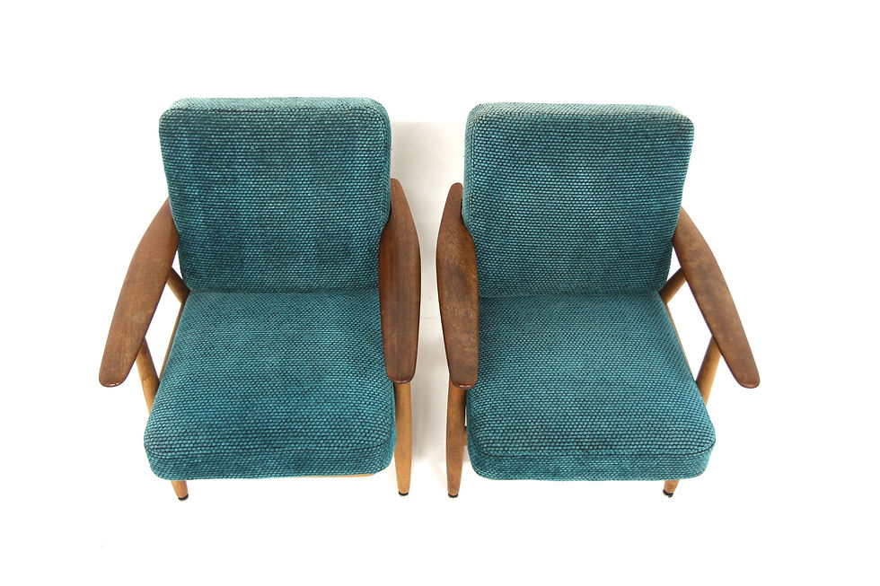 Miniature : Paire de fauteuils "Cigar chair GE 240" Hans J. Wegner Danemark, 1960