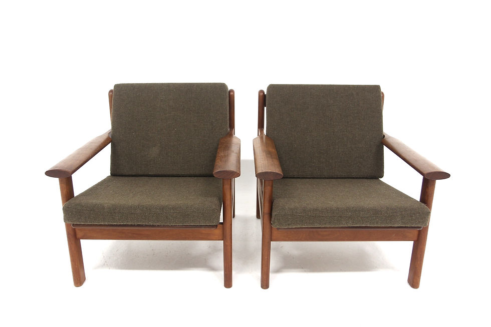 Miniature : Set de 2 fauteuils scandinave en teck, Poul Volther, Gemla Möbler, Suède, 1960