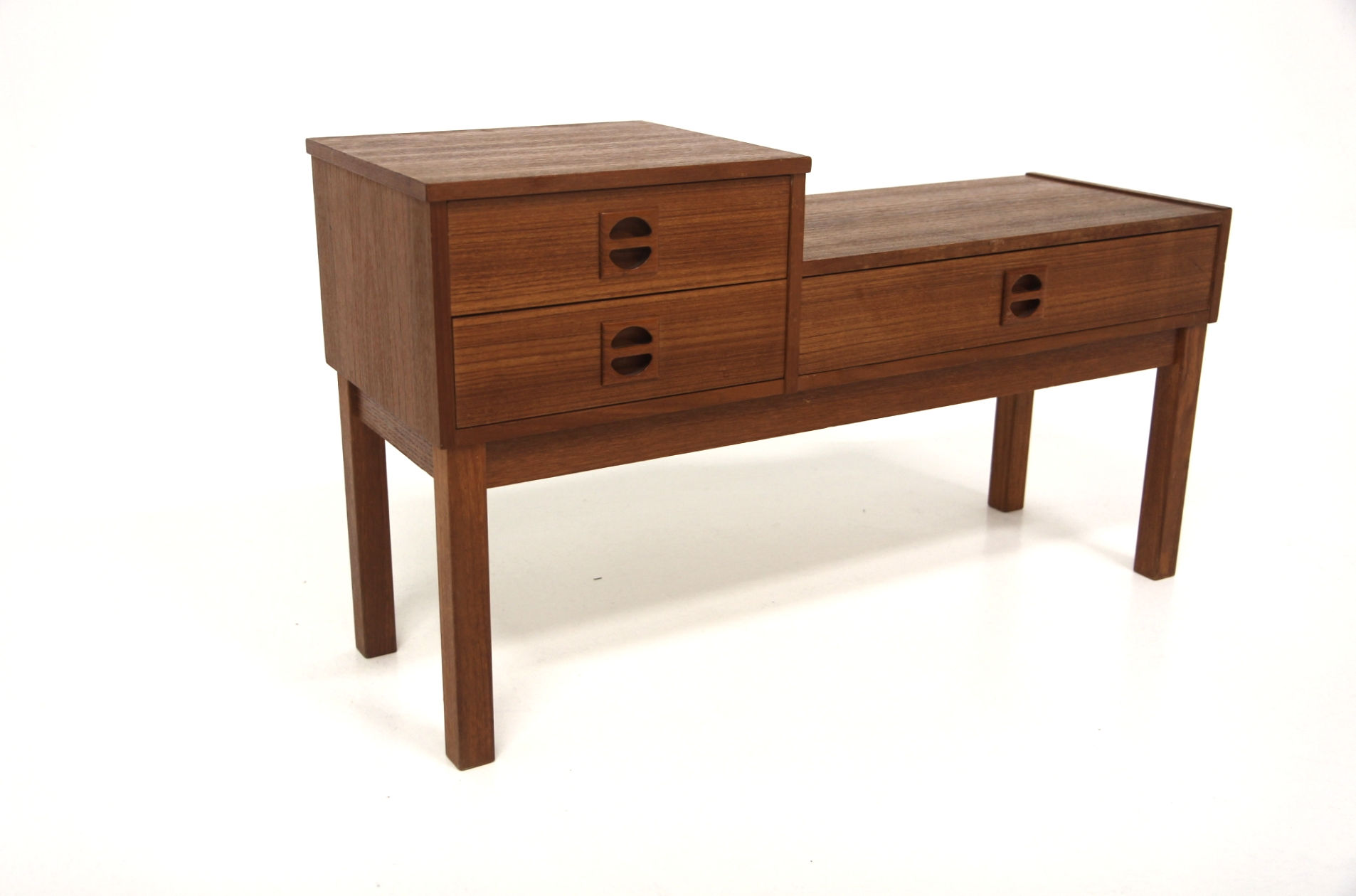 Banc-téléphone scandinave teck, Suède, 1960