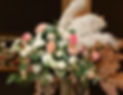 Beautiful flower and feather event arrangement, table arrangement in Essex