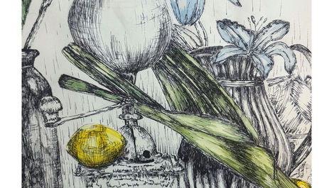 Still Life: Ink and Watercolor