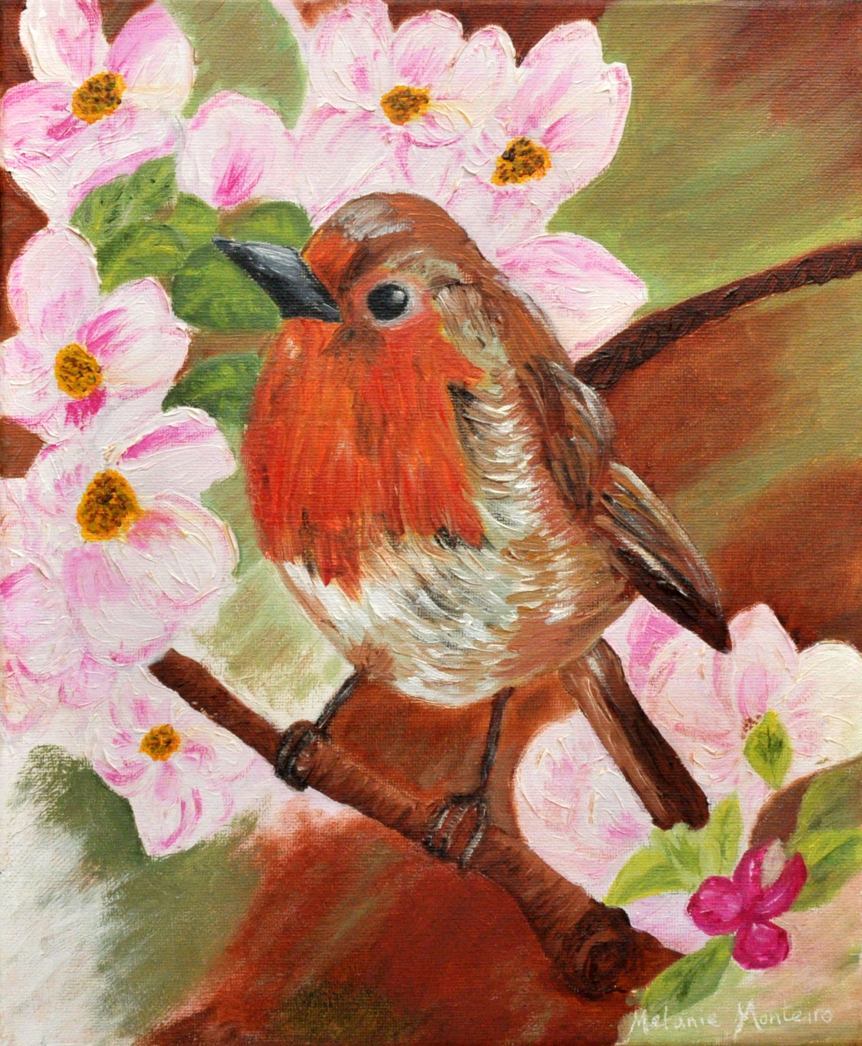 The Watchful Robin 30cm (11.75") h x 25cm (9.75") w