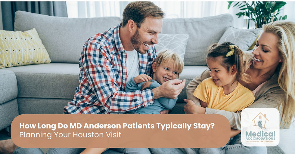 Family reviewing furnished apartment options near MD Anderson Cancer Center in Houston