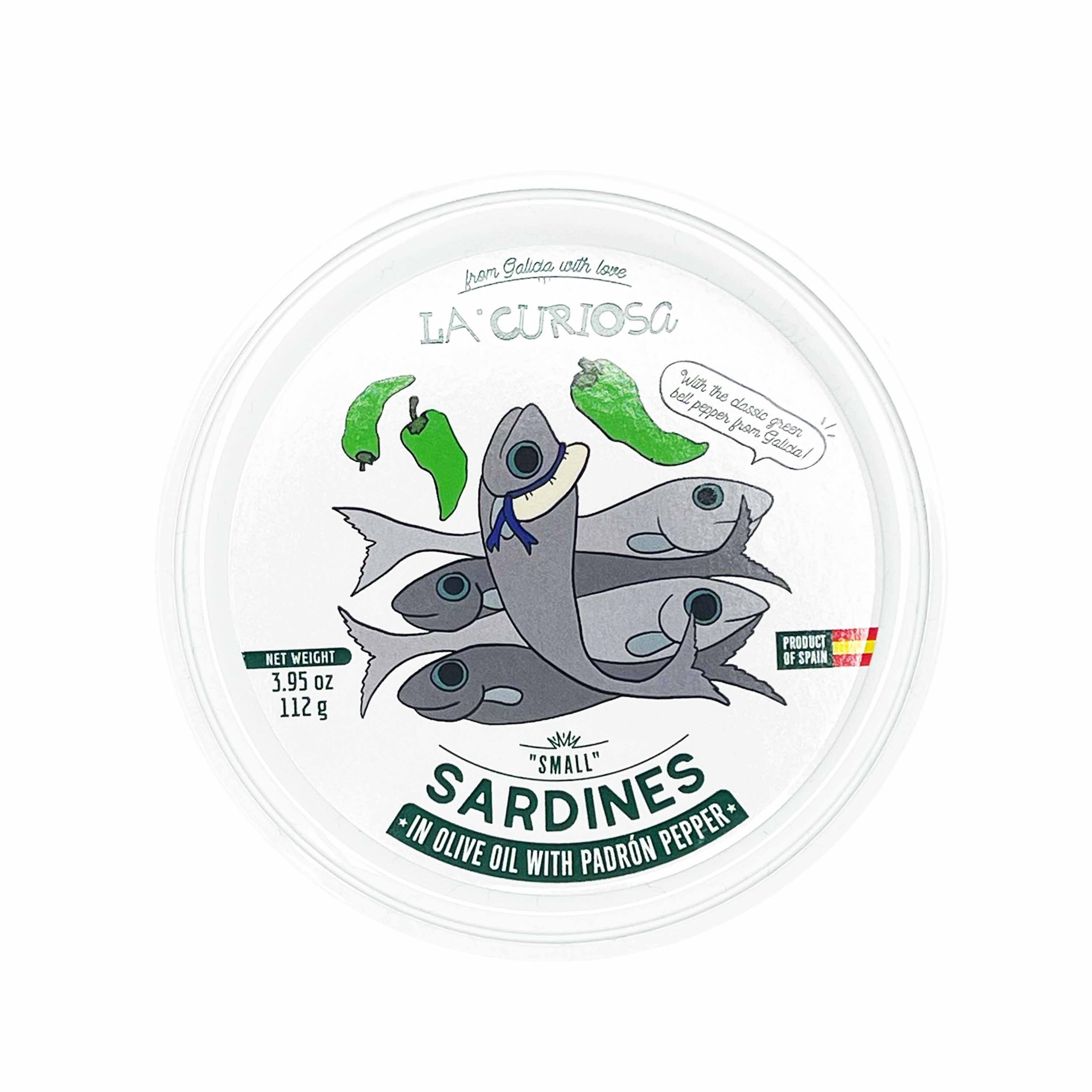 Small Sardines in Olive Oil with Padron Pepper
