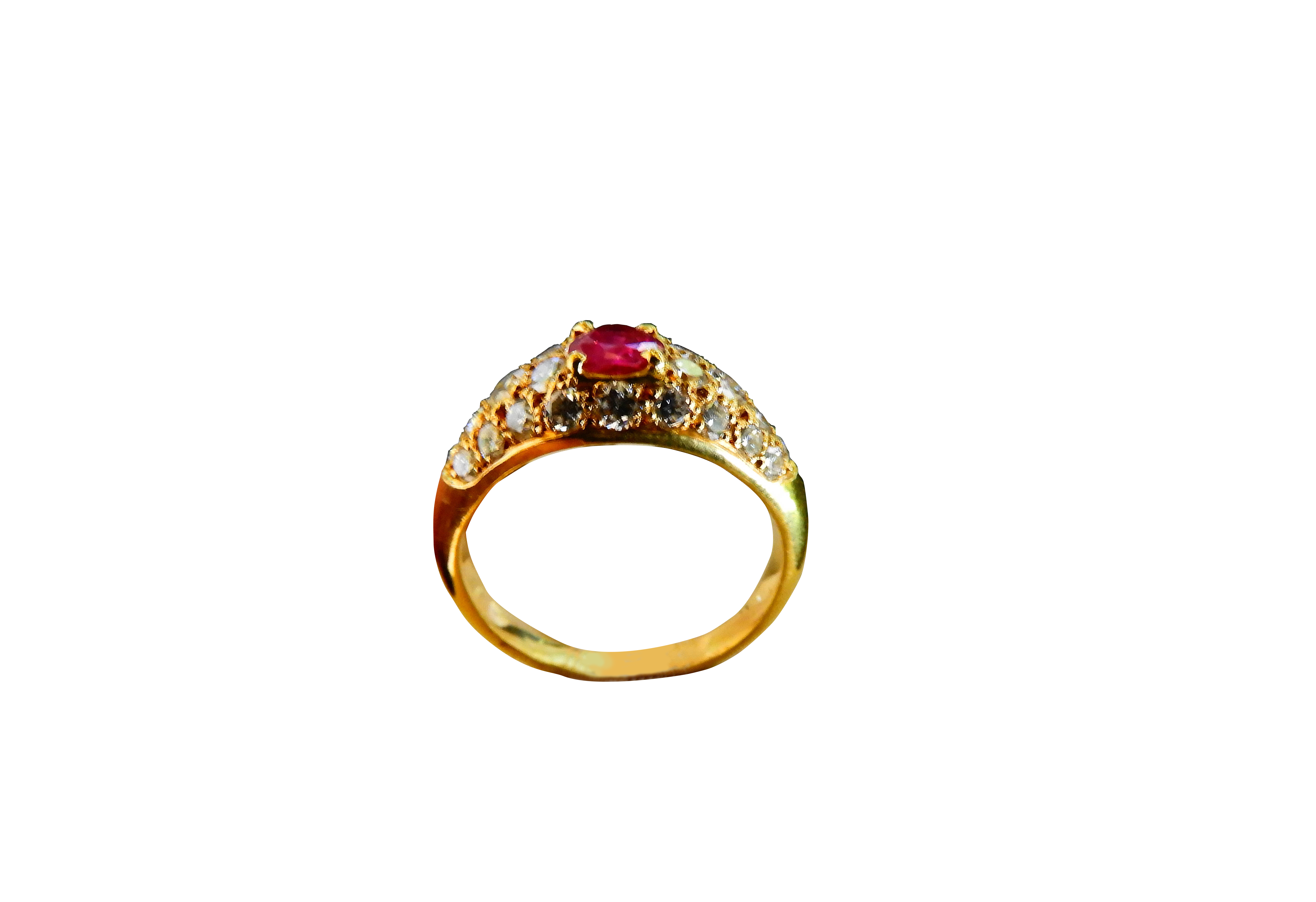Bague diamant et rubis