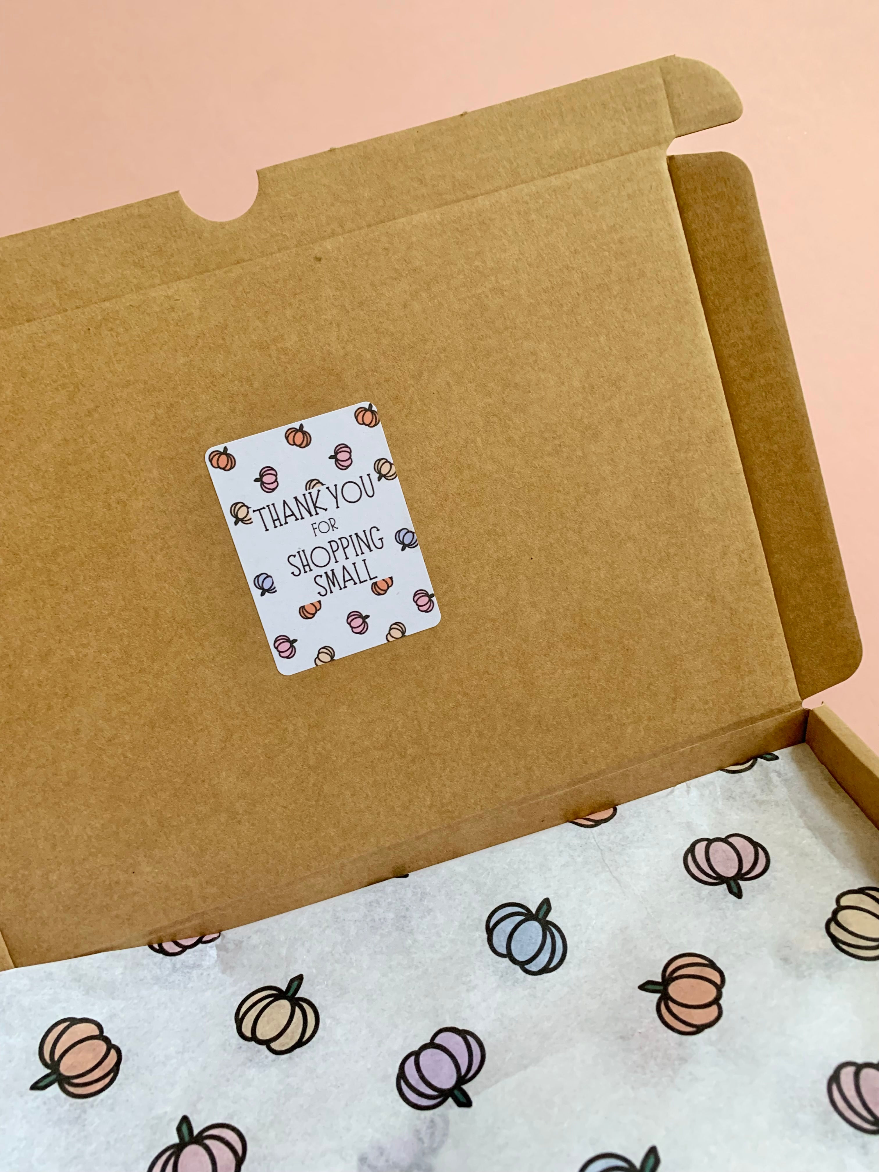 18 Shop Small Pumpkin Stickers - 63x46mm
