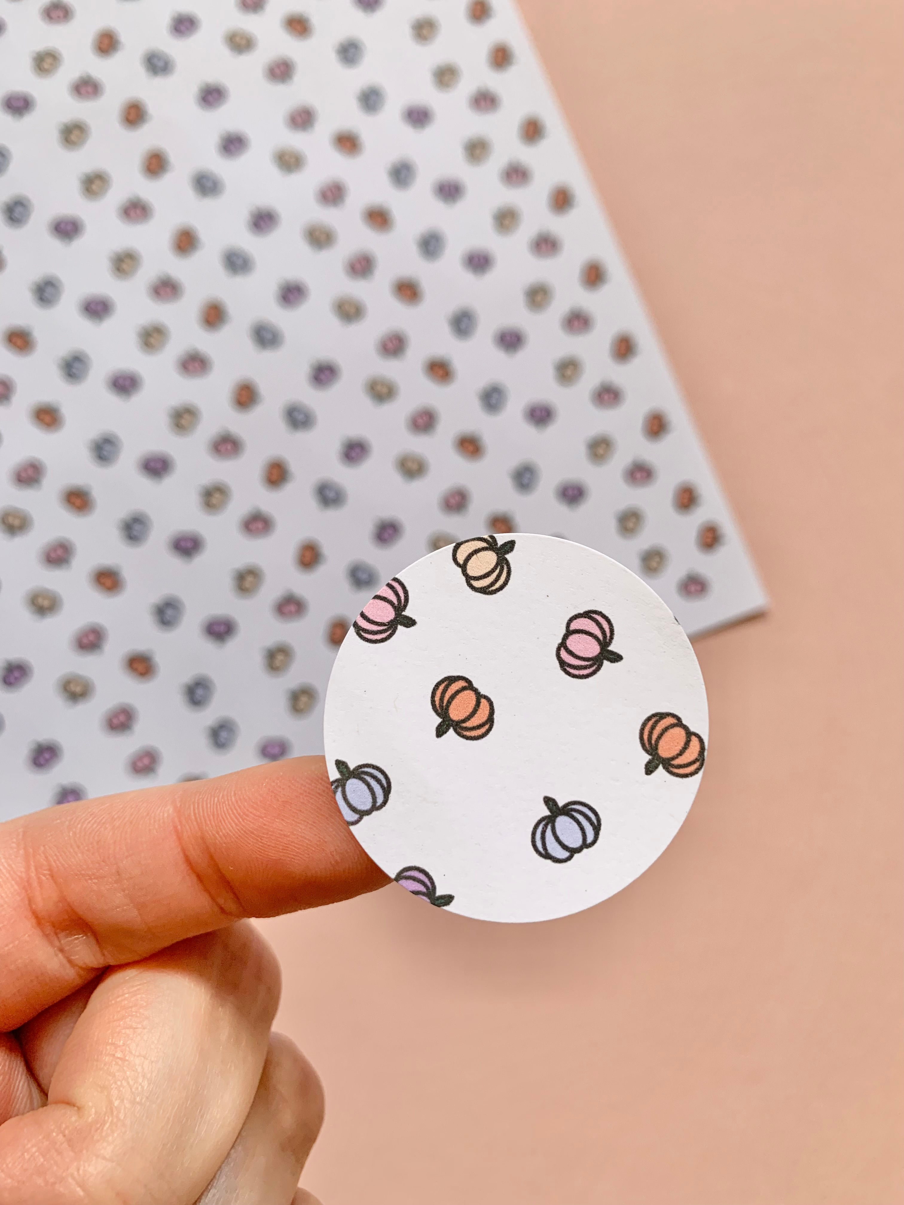 35 Pastel Pumpkin Stickers - 37mm