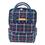 Thumbnail: Red and white plaid canvas/3 ways convertible front pocket big backpack