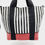 Thumbnail: Striped tote bag with black and white stripes and red base