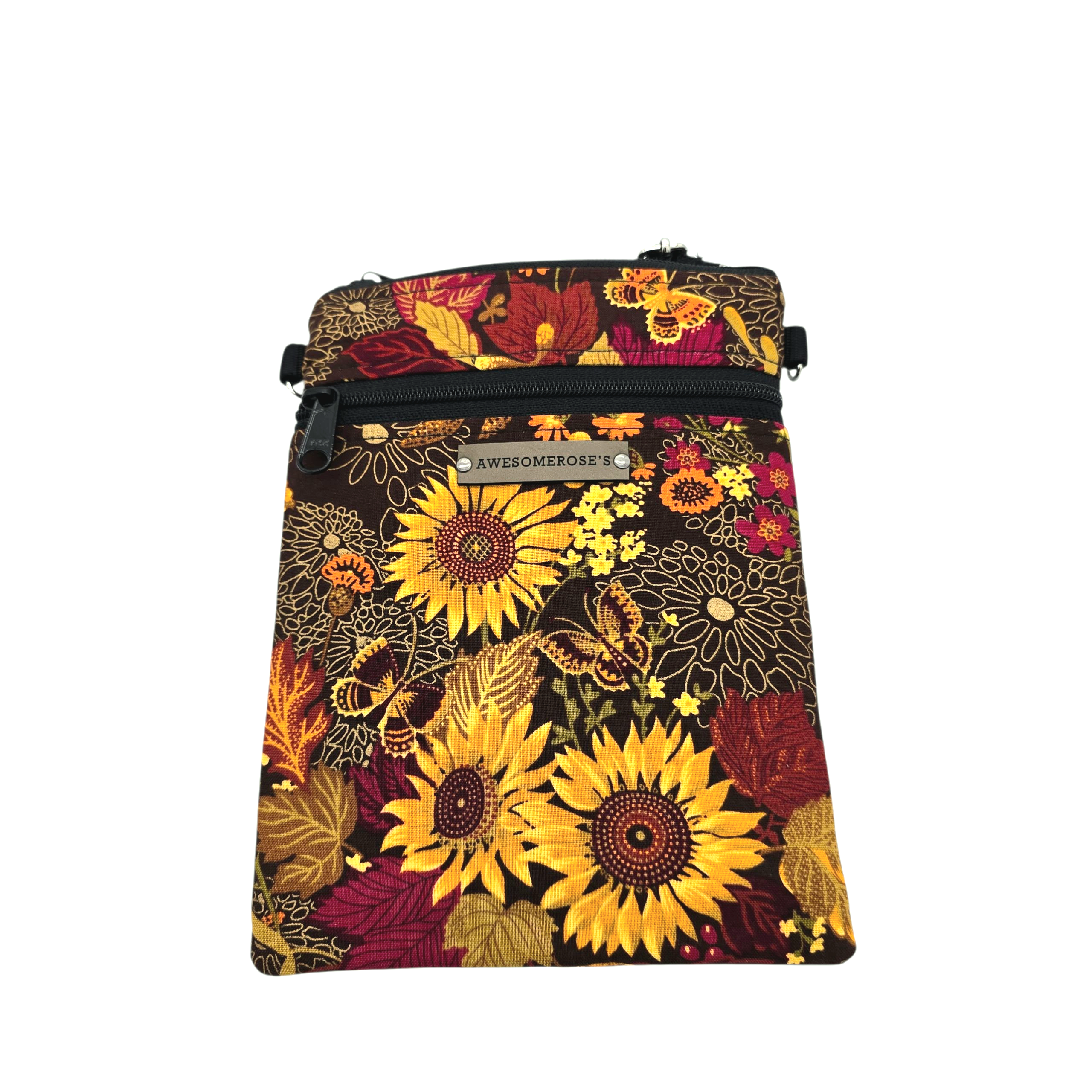 Floral print bag with a cross-body strap. AWESOMEROSE'S.