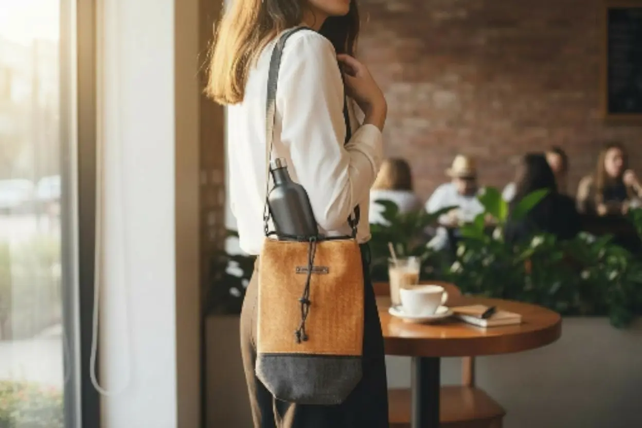 2-tone canvas/yellow - charcoal/water bottle holder